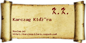 Karczag Klára névjegykártya