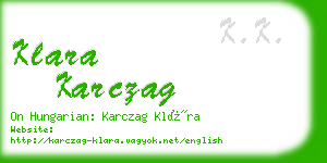 klara karczag business card